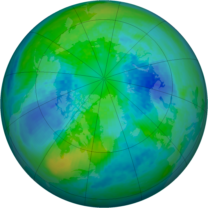 Arctic ozone map for 04 October 2003